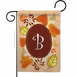 Breeze Decor 13 in. x 18.5 in. Autumn B Initial Garden Flag Double-Sided Fall Decorative Vertical Flags