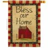 Breeze Decor 2.3 ft. x 3.3 ft. Bless Our Home Primitive House Flag 2-Sided Country Living Decorative Vertical Flags