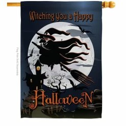 Breeze Decor 28 in. x 40 in. Happy Witching You Fall House Flag Double-Sided Decorative Vertical Flags