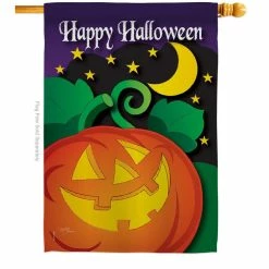 Breeze Decor 28 in. x 40 in. Halloween Night Fall House Flag Double-Sided Decorative Vertical Flags