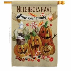 Breeze Decor 28 in. x 40 in. Neighbors Candy Fall House Flag Double-Sided Decorative Vertical Flags