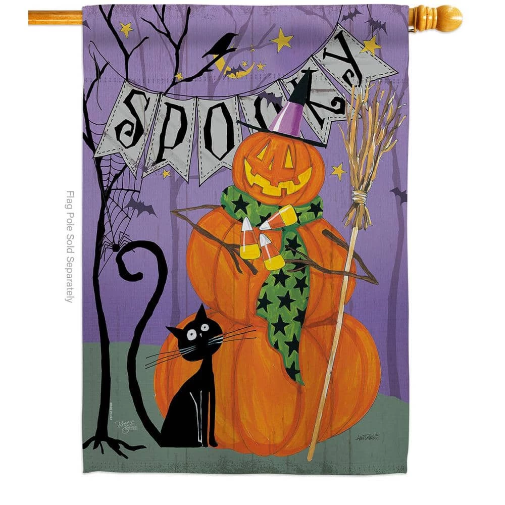 Breeze Decor 28 in. x 40 in. Spooky Pumpkin Men Fall House Flag Double-Sided Decorative Vertical Flags 1 Breeze Decor 28 in. x 40 in. Spooky Pumpkin Men Fall House Flag Double-Sided Decorative Vertical Flags