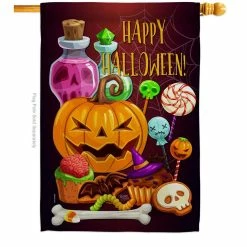 Breeze Decor 28 in. x 40 in. Halloween Sweet Fall House Flag Double-Sided Decorative Vertical Flags