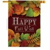 Breeze Decor 28 in. x 40 in. Happy Fall Y All Fall House Flag Double-Sided Decorative Vertical Flags