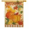 Breeze Decor 28 in. x 40 in. Welcome Fall Pumpkins Fall House Flag Double-Sided Decorative Vertical Flags