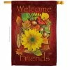 Breeze Decor 28 in. x 40 in. Welcome Friends Fall Fall House Flag Double-Sided Decorative Vertical Flags
