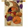 Breeze Decor 28 in. x 40 in. Cornucopia Fall House Flag Double-Sided Decorative Vertical Flags