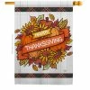 Breeze Decor 28 in. x 40 in. Grateful Thanksgiving Fall House Flag Double-Sided Decorative Vertical Flags
