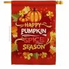 Breeze Decor 28 in. x 40 in. Pumpkin Spice Fall House Flag Double-Sided Decorative Vertical Flags