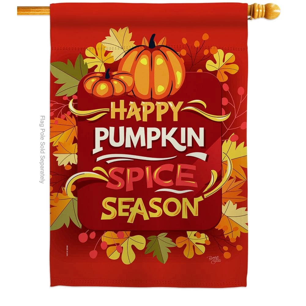Breeze Decor 28 in. x 40 in. Pumpkin Spice Fall House Flag Double-Sided Decorative Vertical Flags 1 Breeze Decor 28 in. x 40 in. Pumpkin Spice Fall House Flag Double-Sided Decorative Vertical Flags
