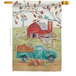 Breeze Decor 28 in. x 40 in. Home Grow Farm Fall House Flag Double-Sided Decorative Vertical Flags