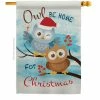 Breeze Decor 28 in. x 40 in. Owl Xmas Christmas House Flag Double-Sided Winter Decorative Vertical Flags