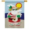 Breeze Decor 28 in. x 40 in. Tropical Santa Christmas House Flag Double-Sided Winter Decorative Vertical Flags