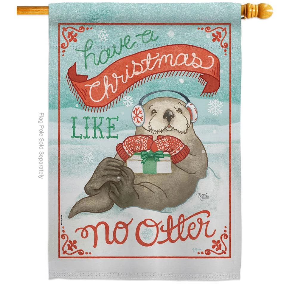 Breeze Decor 28 in. x 40 in. Christmas Like No Otter House Flag Double-Sided Winter Decorative Vertical Flags 1 Breeze Decor 28 in. x 40 in. Christmas Like No Otter House Flag Double-Sided Winter Decorative Vertical Flags