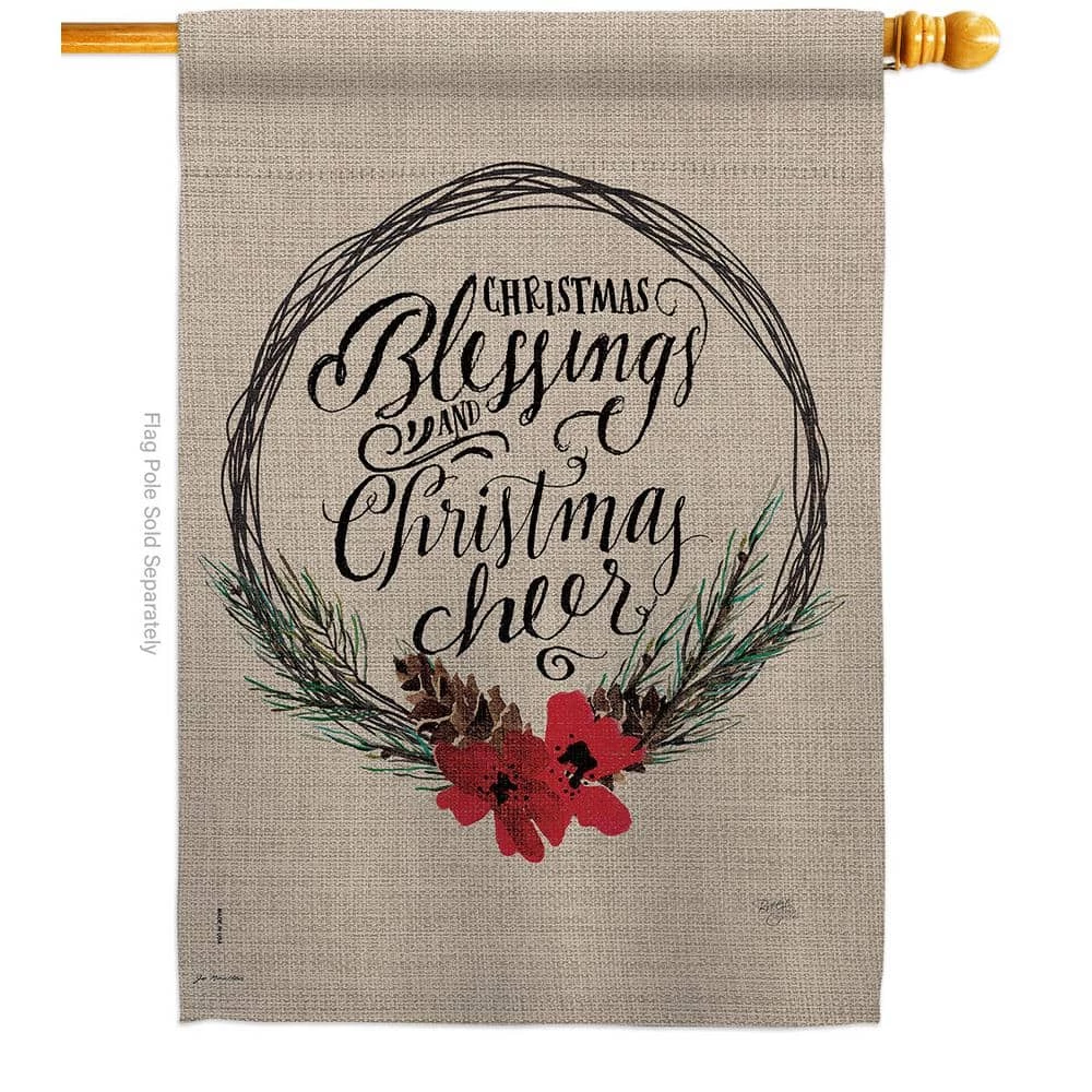 Breeze Decor 28 in. x 40 in. Christmas Blessings House Flag Double-Sided Winter Decorative Vertical Flags 1 Breeze Decor 28 in. x 40 in. Christmas Blessings House Flag Double-Sided Winter Decorative Vertical Flags