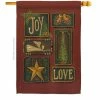 Breeze Decor 28 in. x 40 in. Joy and Love Christmas House Flag Double-Sided Winter Decorative Vertical Flags