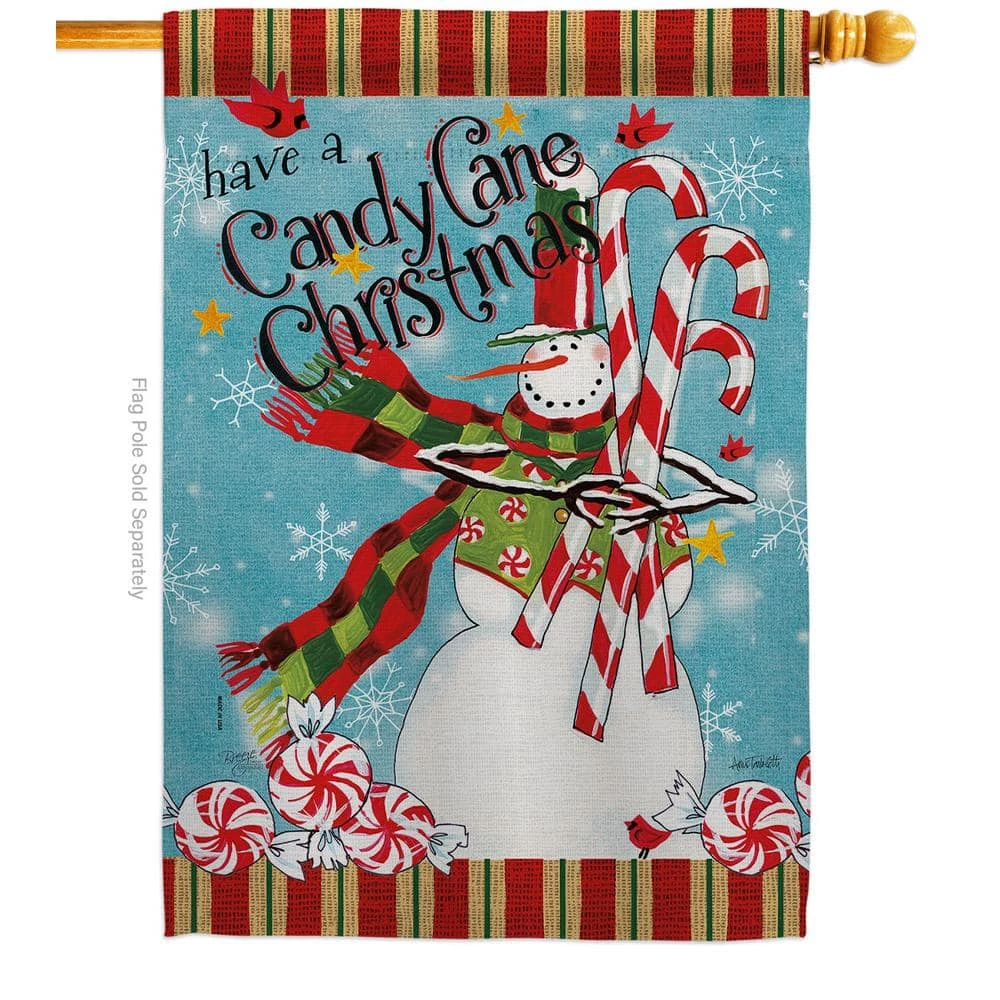 Breeze Decor 28 in. x 40 in. Candy Cane Christmas House Flag Double-Sided Winter Decorative Vertical Flags 1 Breeze Decor 28 in. x 40 in. Candy Cane Christmas House Flag Double-Sided Winter Decorative Vertical Flags