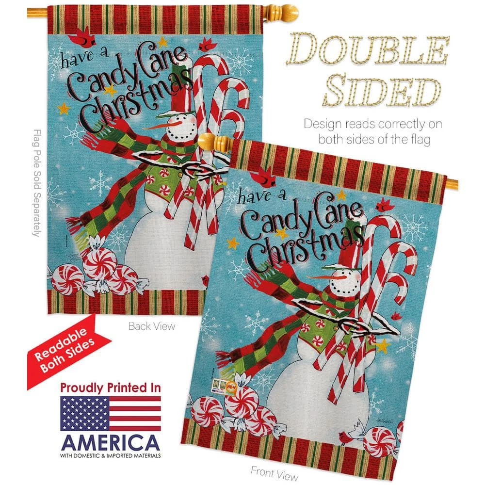 Breeze Decor 28 in. x 40 in. Candy Cane Christmas House Flag Double-Sided Winter Decorative Vertical Flags 2 Breeze Decor 28 in. x 40 in. Candy Cane Christmas House Flag Double-Sided Winter Decorative Vertical Flags - Image 2