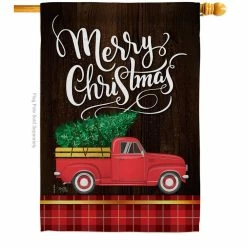 Breeze Decor 28 in. x 40 in. It's Christmas Time House Flag Double-Sided Winter Decorative Vertical Flags