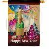 Breeze Decor 28 in. x 40 in. Happy New Year House Flag Double-Sided Winter Decorative Vertical Flags