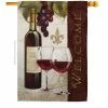 Breeze Decor 2.3 ft. x 3.3 ft. Welcome Wines Wine House Flag 2-Sided Beverages Decorative Vertical Flags