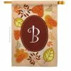 Breeze Decor 28 in. x 40 in. Autumn B Initial Fall House Flag Double-Sided Decorative Vertical Flags