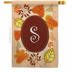 Breeze Decor 28 in. x 40 in. Autumn S Initial Fall House Flag Double-Sided Decorative Vertical Flags
