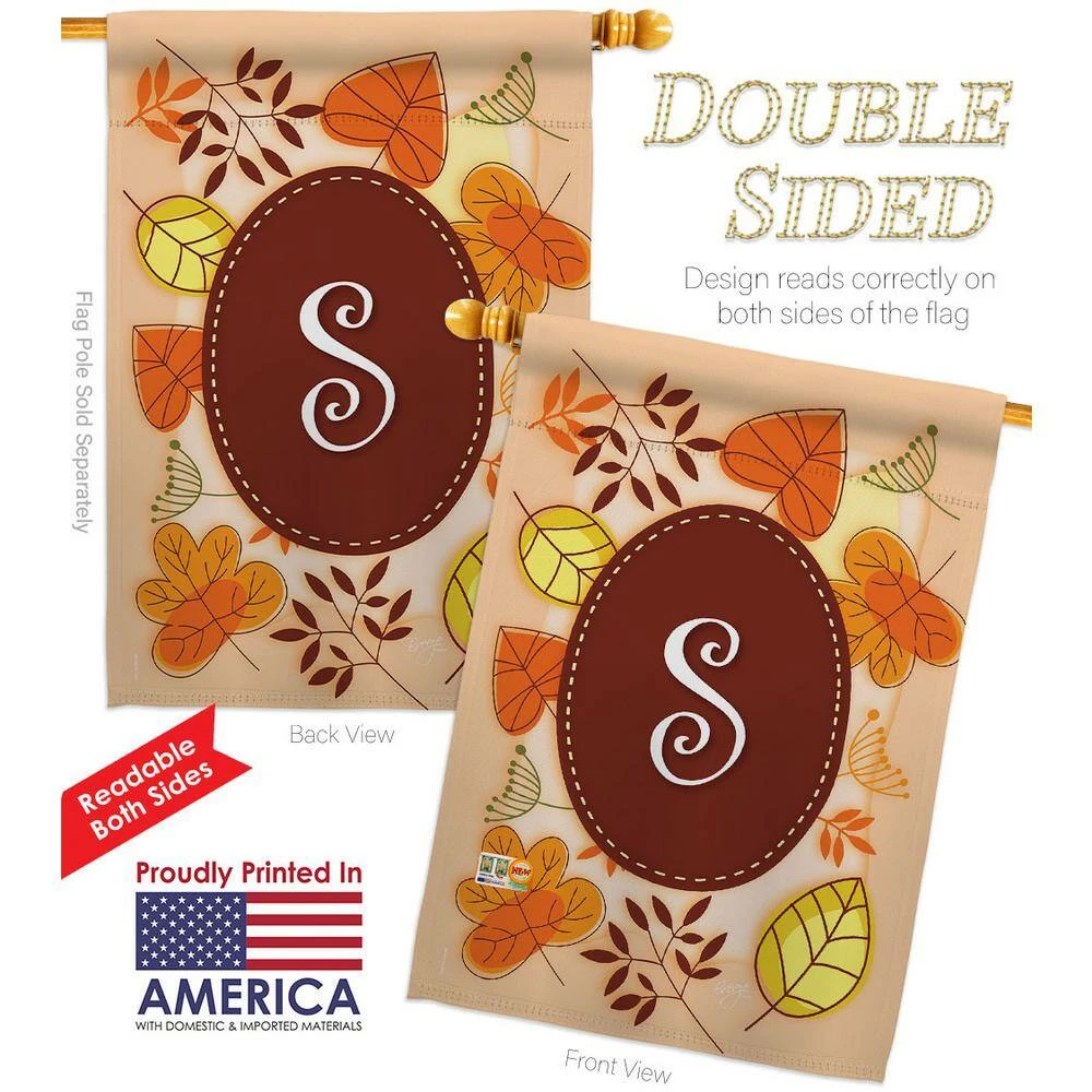 Breeze Decor 28 in. x 40 in. Autumn S Initial Fall House Flag Double-Sided Decorative Vertical Flags 2 Breeze Decor 28 in. x 40 in. Autumn S Initial Fall House Flag Double-Sided Decorative Vertical Flags - Image 2