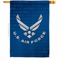 Breeze Decor 2.3 ft. x 3.3 ft. US Air Force House Flag 2-Sided Armed Forces Decorative Vertical Flags