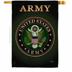 Breeze Decor 28 in. x 40 in. Army House Flag Double-Sided Armed Forces Decorative Vertical Flags