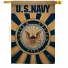 Breeze Decor 28 in. x 40 in. Navy House Flag Double-Sided Armed Forces Decorative Vertical Flags
