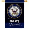 Breeze Decor 28 in. x 40 in. Navy Proudly Family House Flag Double-Sided Armed Forces Decorative Vertical Flags