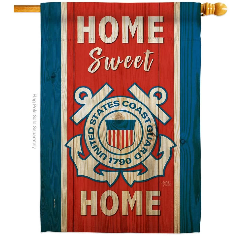 Breeze Decor 2.3 ft. x 3.3 ft. Home Sweet Coast Guard 2-Sided House Flag Armed Forces Decorative Vertical Flags 1 Breeze Decor 2.3 ft. x 3.3 ft. Home Sweet Coast Guard 2-Sided House Flag Armed Forces Decorative Vertical Flags