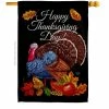 Breeze Decor 28 in. x 40 in. Thanksgiving Turkey House Flag Double-Sided Readable Both Sides Fall Thanksgiving Decorative