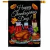 Breeze Decor 28 in. x 40 in. Thanksgiving Dinner House Flag Double-Sided Readable Both Sides Fall Thanksgiving Decorative