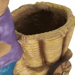 Noble House Riser 19.25 in. Tall Brown and Blue Concrete Lightweight Rabbit Planter -Breeze Decor Sales Store brown and blue noble house plant pots 105967 1f 1000