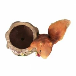 Noble House Rogge 15.25 in. Tall Brown Lightweight Concrete Squirrel Planter -Breeze Decor Sales Store brown noble house plant pots 105957 a0 1000