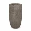Noble House Rines 27 in. Tall Brown Wood Lightweight Concrete Outdoor Planter