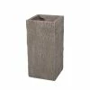 Noble House Tengren 24 in. Tall Brown Wood Lightweight Concrete Outdoor Planter