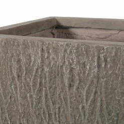 Noble House Leiman 31 in. Tall Brown Wood Lightweight Concrete Outdoor Planter -Breeze Decor Sales Store brown wood noble house plant pots 107609 44 1000