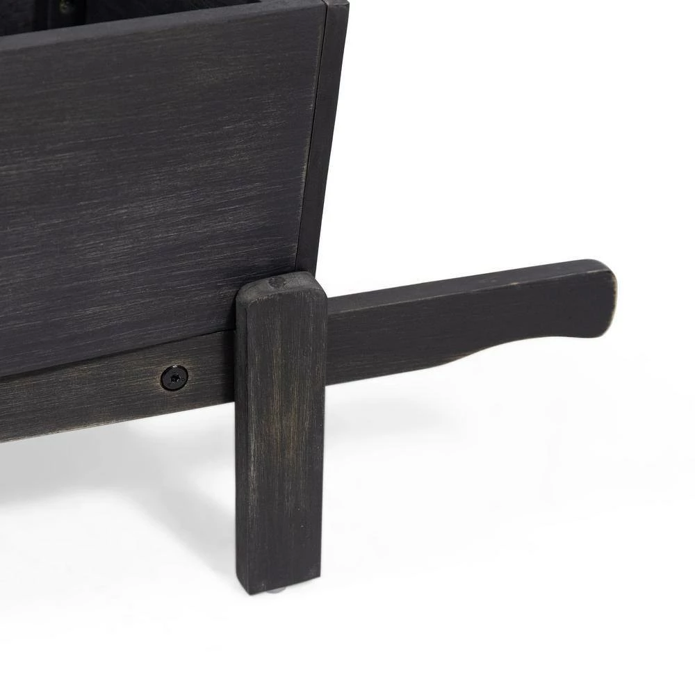 Noble House Smyrna 29.50 in. Dark Gray Wood Wheelbarrow Planter 7 Noble House Smyrna 29.50 in. Dark Gray Wood Wheelbarrow Planter - Image 7