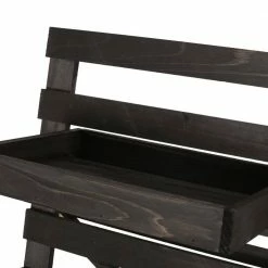 Noble House Wilnona 3-Tier Dark Gray Firwood Outdoor Plant Stand -Breeze Decor Sales Store dark gray noble house vertical garden planters 106976 44 1000