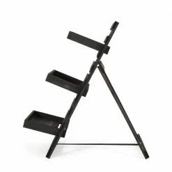 Noble House Wilnona 3-Tier Dark Gray Firwood Outdoor Plant Stand -Breeze Decor Sales Store dark gray noble house vertical garden planters 106976 e1 1000