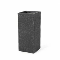 Noble House Hula 24 in. Tall Gray Lightweight Concrete Outdoor Planter
