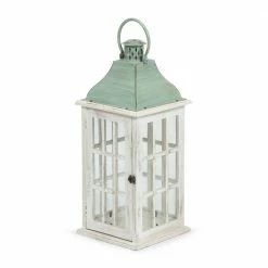 Noble House Scio 24.5 in. Green Patina Mango Wood Decorative Lantern -Breeze Decor Sales Store greens noble house outdoor lanterns 105197 40 1000