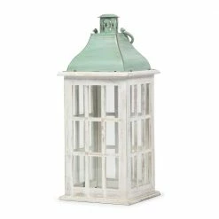 Noble House Scio 24.5 in. Green Patina Mango Wood Decorative Lantern -Breeze Decor Sales Store greens noble house outdoor lanterns 105197 66 1000