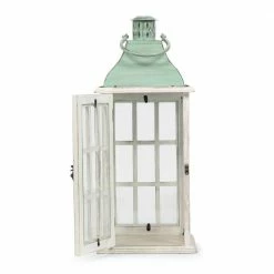 Noble House Scio 24.5 in. Green Patina Mango Wood Decorative Lantern -Breeze Decor Sales Store greens noble house outdoor lanterns 105197 77 1000