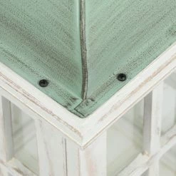 Noble House Scio 22 in. White and Green Patina Mango Wood Decorative Lantern -Breeze Decor Sales Store greens noble house outdoor lanterns 105558 4f 1000