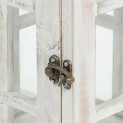 Noble House Scio 22 in. White and Green Patina Mango Wood Decorative Lantern -Breeze Decor Sales Store greens noble house outdoor lanterns 105558 c3 1000