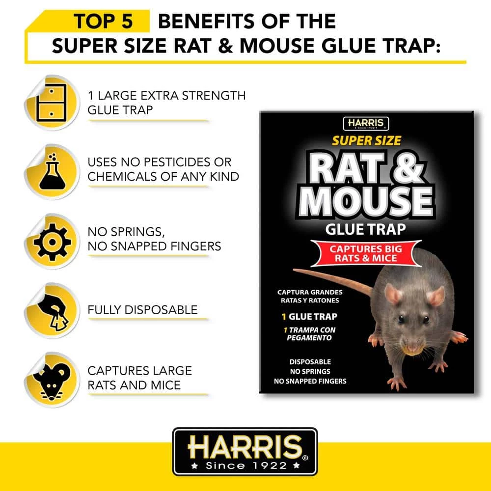 Harris Rat and Mouse Glue Trap Super-Size with Lure (3-Pack) 2 Harris Rat and Mouse Glue Trap Super-Size with Lure (3-Pack) - Image 2